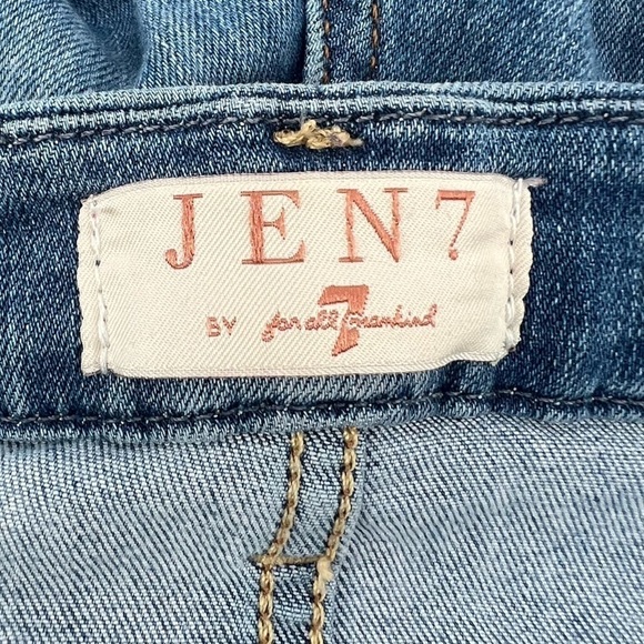 JEN7 By 7 For All Mankind Cropped Skinny Raw Hem Jeans Size 10 Women's - Picture 2 of 7